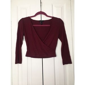 Burgundy Cross Top